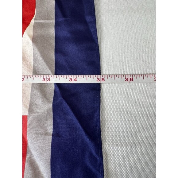 Banana Republic L Square Silk Scarf Red White Blue Monogram Head Wrap Americana - Picture 10 of 11